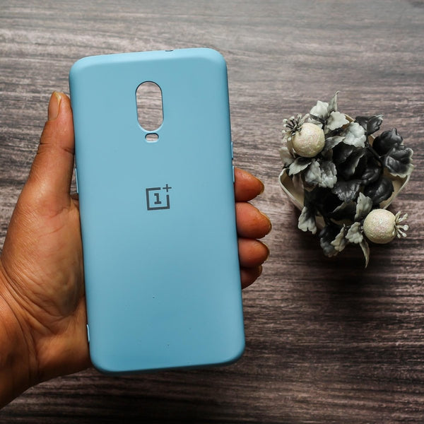 Sky Blue Original Camera Safe Silicone Case for Oneplus 6T - The Hatke