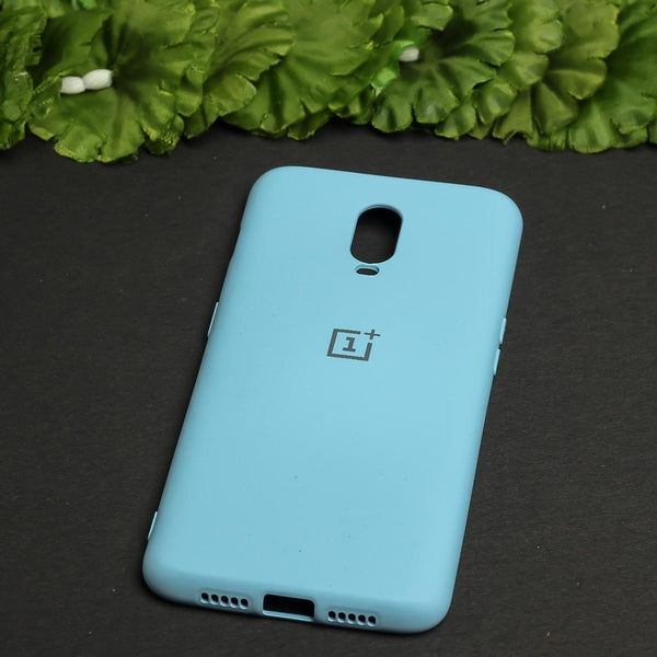 Sky Blue Original Camera Safe Silicone Case for Oneplus 6T - The Hatke