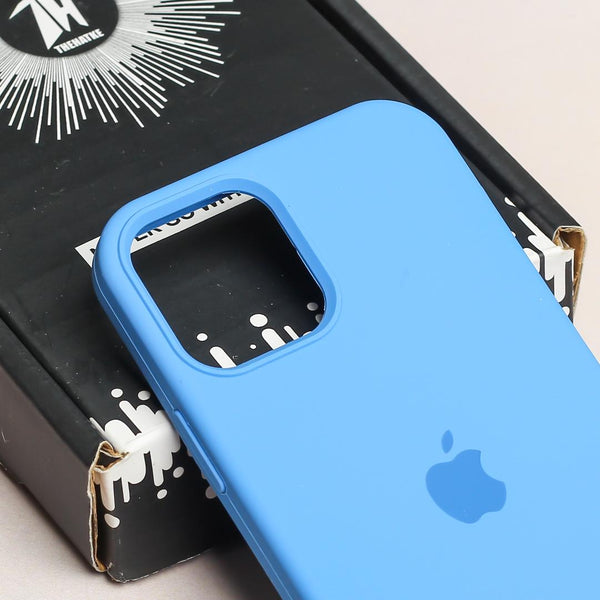 Sky Blue Original Silicone case for Apple iphone 12 - The Hatke