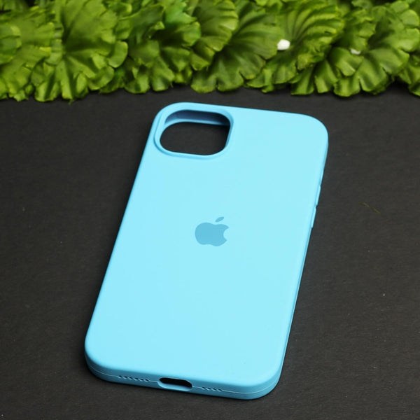 Sky blue Original Silicone case for Apple iphone 15 - The Hatke