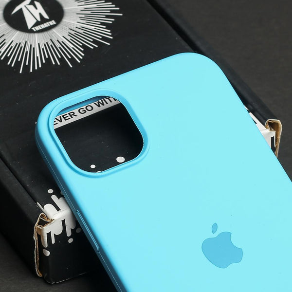 Sky blue Original Silicone case for Apple iphone 15 - The Hatke