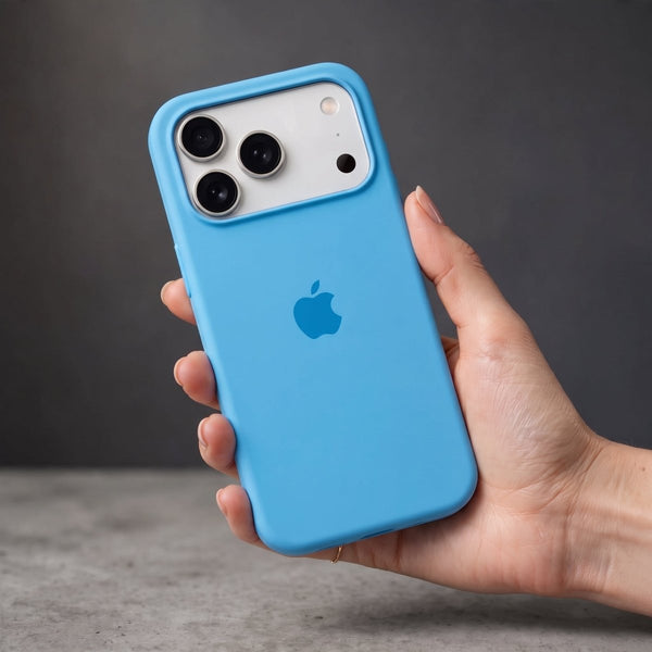 Sky Blue Original Silicone case for Apple iphone 18 Pro - The Hatke