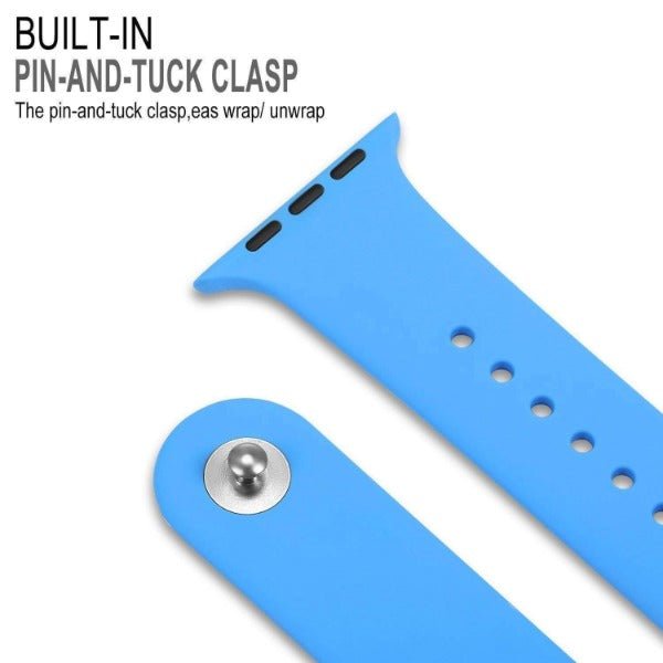 Sky Blue Plain Silicone Strap For Watch Series SE 2020 (42mm/44mm/45mm/46mm/49mm) - The Hatke