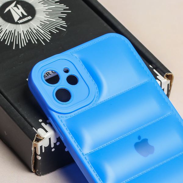 Sky Blue Puffon silicone case for Apple iPhone 11 - The Hatke