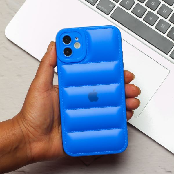Sky Blue Puffon silicone case for Apple iPhone 11 - The Hatke