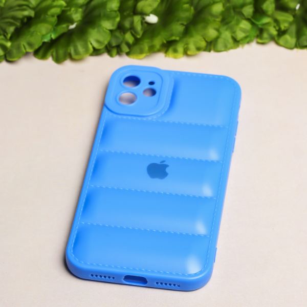 Sky Blue Puffon silicone case for Apple iPhone 11 - The Hatke
