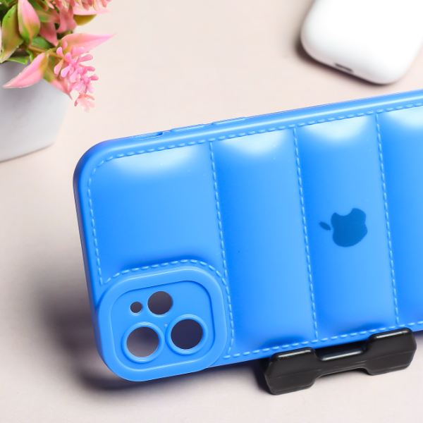 Sky Blue Puffon silicone case for Apple iPhone 11 - The Hatke
