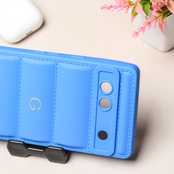 Sky Blue Puffon silicone case for Google Pixel 7 - The Hatke