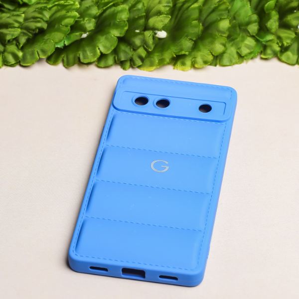 Sky Blue Puffon silicone case for Google Pixel 7 - The Hatke