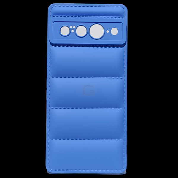 Sky Blue Puffon silicone case for Google Pixel 7 Pro - The Hatke