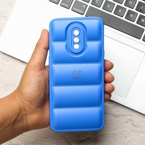 Sky Blue Puffon silicone case for Oneplus 7 - The Hatke