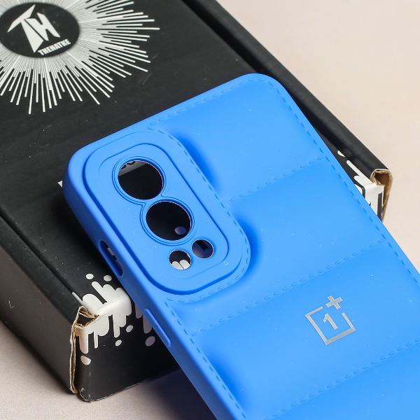 Sky Blue Puffon silicone case for Oneplus Nord 2 - The Hatke