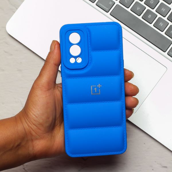 Sky Blue Puffon silicone case for Oneplus Nord 2 - The Hatke