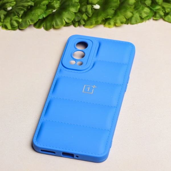 Sky Blue Puffon silicone case for Oneplus Nord 2 - The Hatke