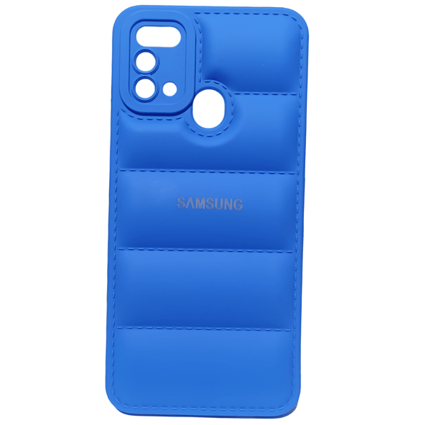 Sky Blue Puffon silicone case for Samsung M31 - The Hatke