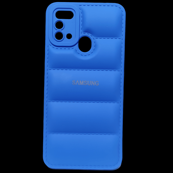 Sky Blue Puffon silicone case for Samsung M31 - The Hatke