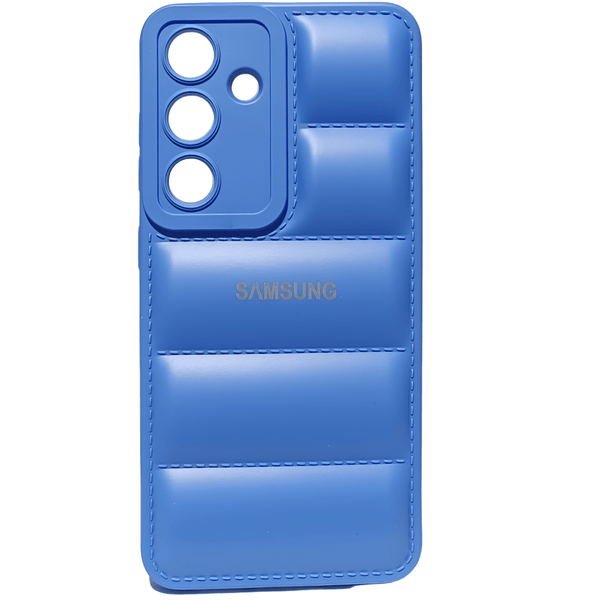 Sky Blue Puffon silicone case for Samsung S24 5G - The Hatke
