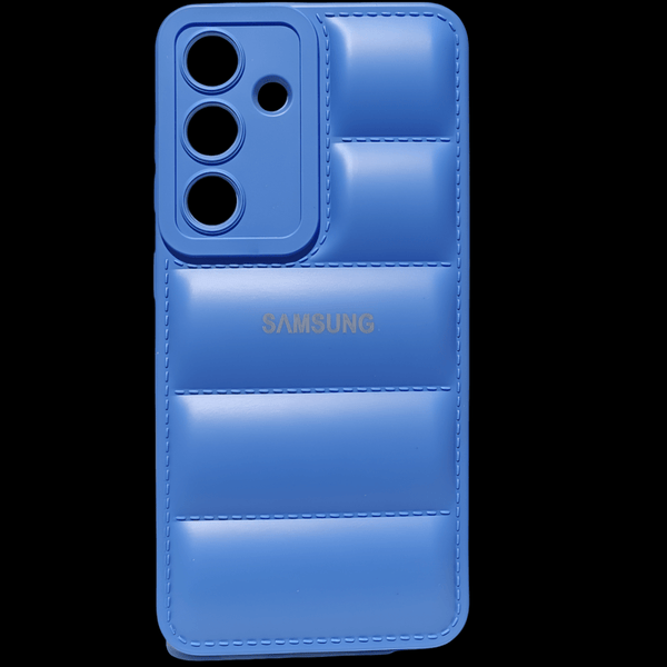 Sky Blue Puffon silicone case for Samsung S24 5G - The Hatke