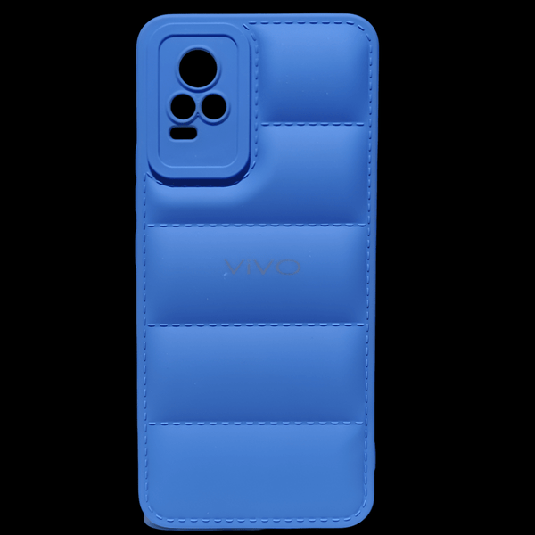 Sky Blue Puffon silicone case for Vivo V20 - The Hatke