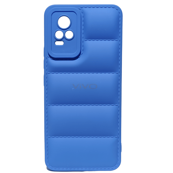 Sky Blue Puffon silicone case for Vivo V20 - The Hatke