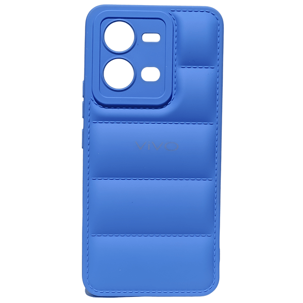 Sky Blue Puffon silicone case for Vivo V25 - The Hatke