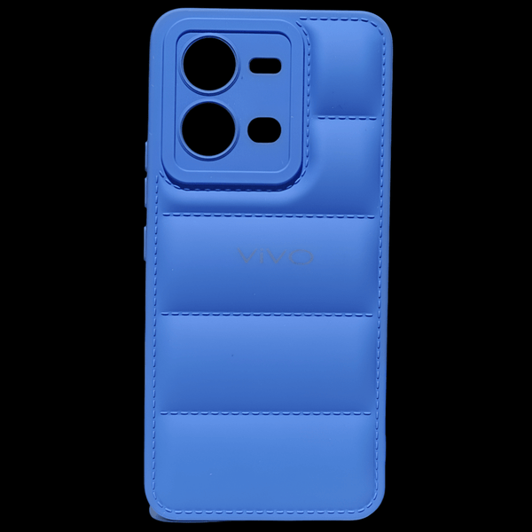 Sky Blue Puffon silicone case for Vivo V25 - The Hatke