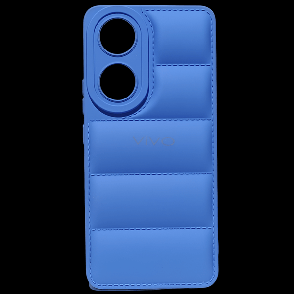 Sky Blue Puffon silicone case for Vivo Y100 - The Hatke