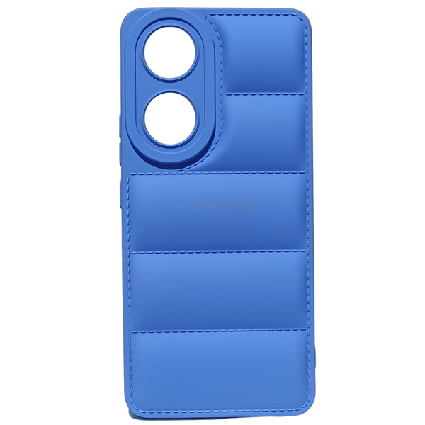 Sky Blue Puffon silicone case for Vivo Y100 - The Hatke