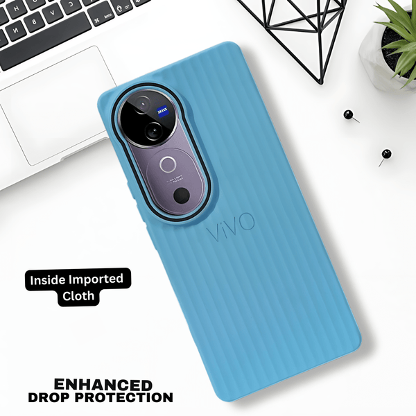 Sky Blue SleekLine Silicone Case for Vivo V40 Pro - The Hatke