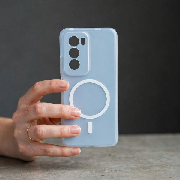 Blue Paper Matte Magsafe Case for Oppo Reno 12