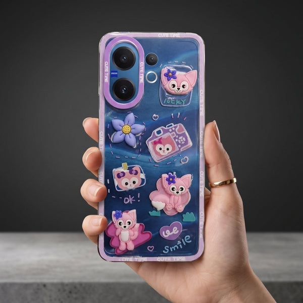 Smile Cute Time Silicone Case for Vivo V60e - The Hatke