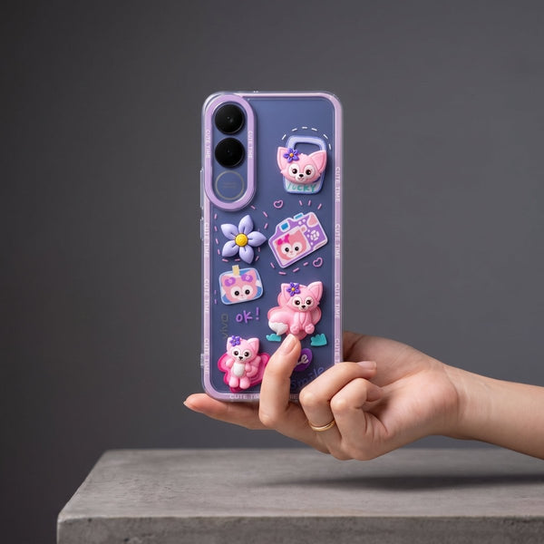 Smile Cute Time Silicone Case for Vivo V70 Fe - The Hatke