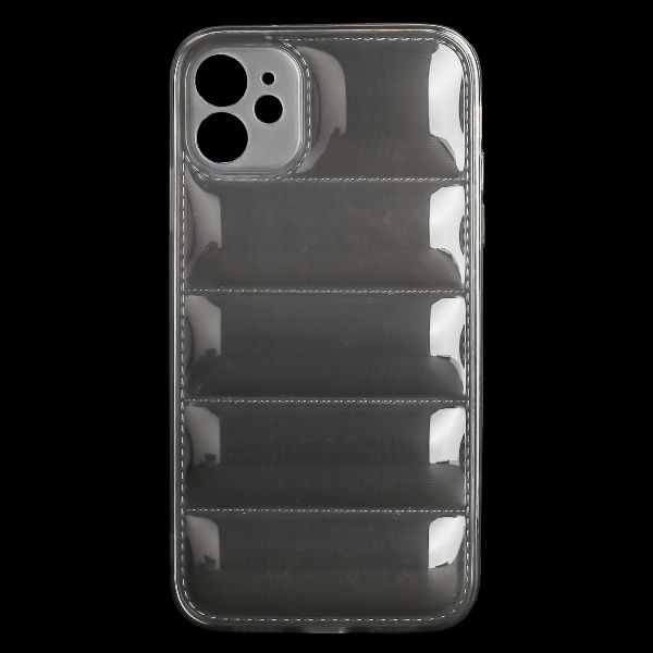 Smoke Transparent Puffon silicone case for Apple iPhone 12 - The Hatke