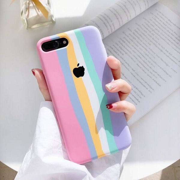 Spectrum Silicone Case for Apple iphone 7 plus - The Hatke