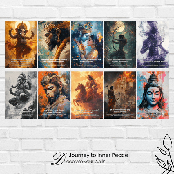 Spiritual Poster 2nd-Design Combo Poster ( Set of 10 Posters ) - The Hatke