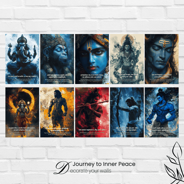 Spiritual Poster 3rd-Design Combo Poster ( Set of 10 Posters ) - The Hatke