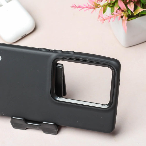 Spoov Black Silicone Case for Vivo V27 - The Hatke