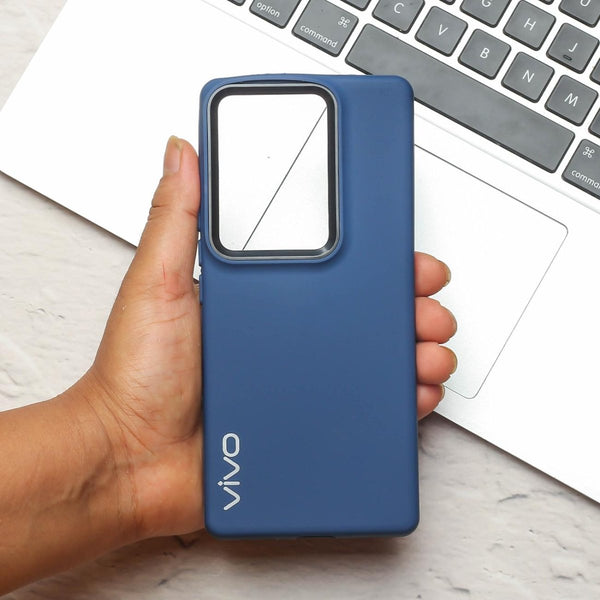 Spoov Dark Blue Silicone Case for Vivo V27 - The Hatke