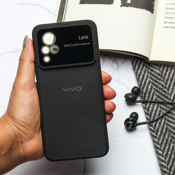 Spoov Luxury Black Camera Silicone Case for Vivo V21 - The Hatke
