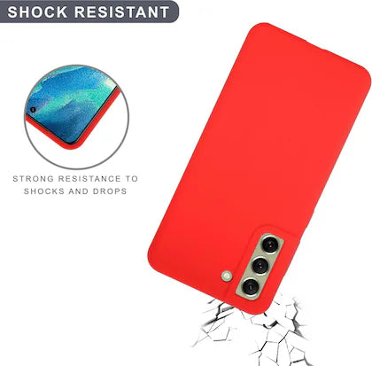 Red Original Camera Safe Silicone case for Samsung S21 FE