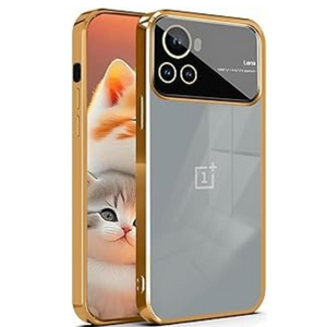 Luxury Plating Gold Camera Protection Transparent Case for Oneplus 10r
