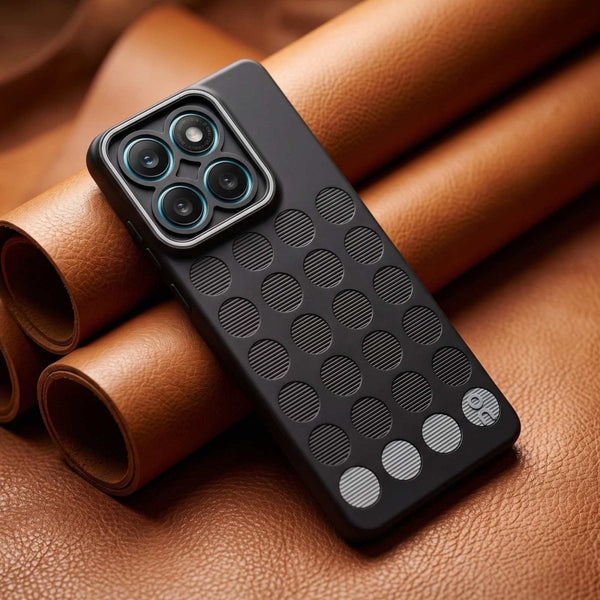 Stack Black (Grey circle )Silicone Case for Motorola Edge 60 Fusion - The Hatke