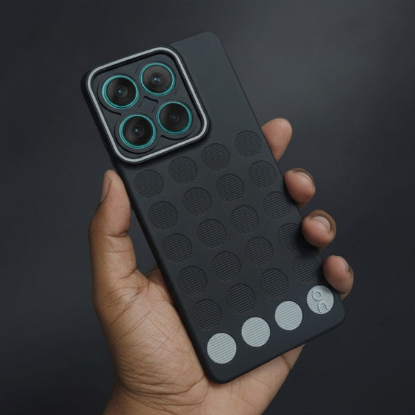 Stack Black (Grey circle )Silicone Case for Motorola Edge 60 Fusion - The Hatke
