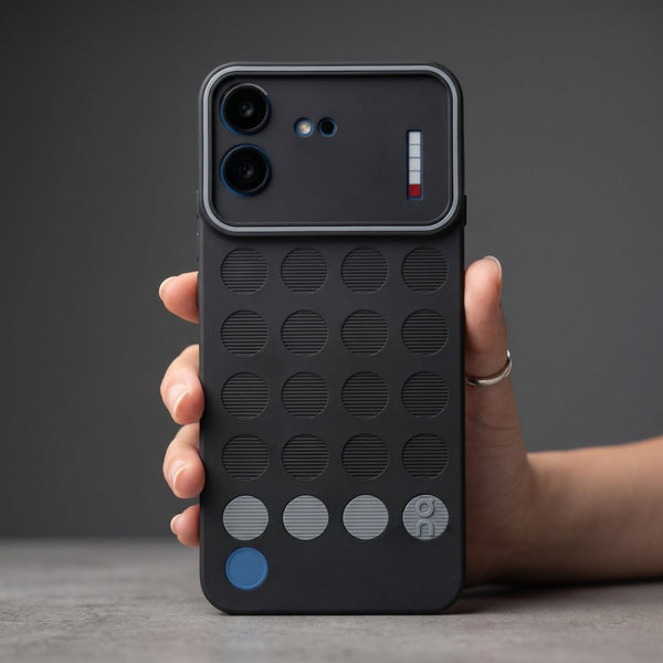 Stack Black (Grey circle )Silicone Case for Nothing Phone 4b - The Hatke