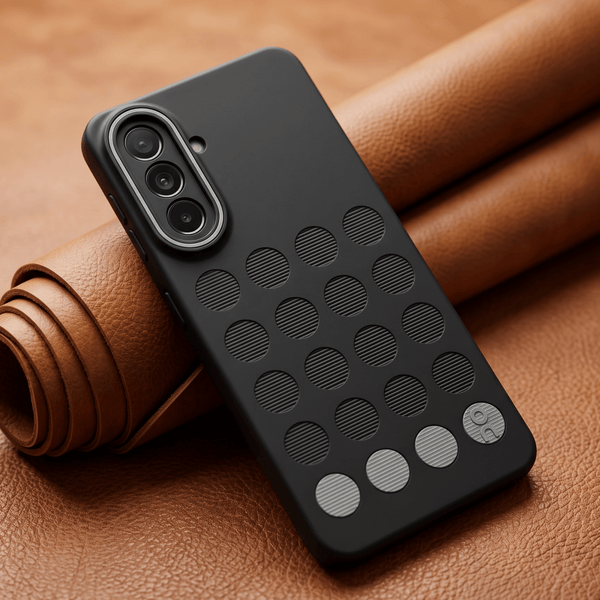 Stack Black (Grey circle )Silicone Case for Samsung M47 - The Hatke