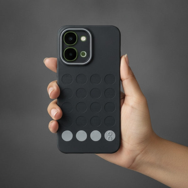 Stack Black (Grey circle )Silicone Case for Vivo Y51 Pro - The Hatke