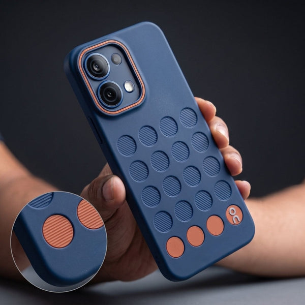 Stack Dark Blue Silicone Case for Oppo F31 - The Hatke