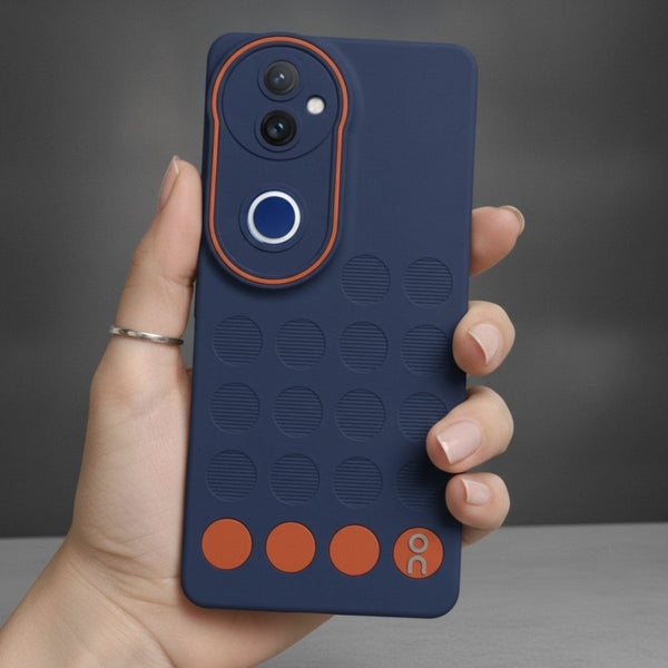 Stack Dark Blue Silicone Case for Vivo T4R - The Hatke