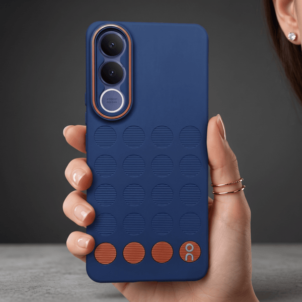 Stack Dark Blue Silicone Case for Vivo V70 FE - The Hatke