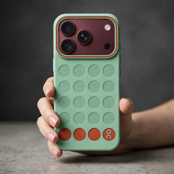 Stack Green (Brown circle) Silicone Case for Apple iphone 18 Pro - The Hatke